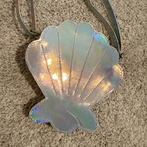 Holographic Sea Shell Crossbody Bag for Kids - Iridescent silver